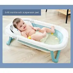 GENERICO - Bañera Plegable para Bebes con Cojín Compacta , Gris