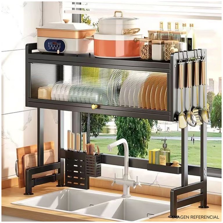 Escurridor De Platos Con Tapa 2 niveles 85 cm
