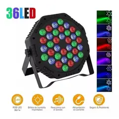 GENERICO - Tacho Par Led Rgb 36 Led Control Remoto Dmx Fiesta Dj Evento