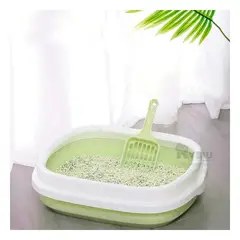 RYBIU IMPORT - Arenero Adaptable para Gatos 40x33x11Verde Y+Papel de Regalo