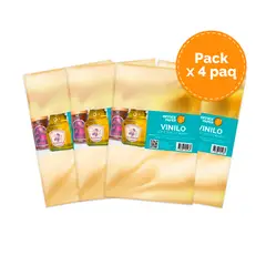 OFFICE PAPER - Pack Vinilo Adhesivo Dorado por 05 Hojas A4 x4 Paquetes