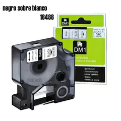 DYMO - CINTA NYLON 18488 DE 12mmX3.5m FLEXIBLE NEGRO/BLANCO COMPATIBLE