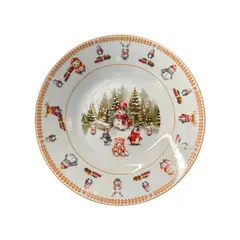 Ichimatsu - Plato Hondo 9 Dec Muñeco Nieve Navidad X6