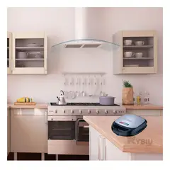 RYBIU IMPORT - Sandwichera de 6 en 1 de Color Negro Y+Regalo Stickers