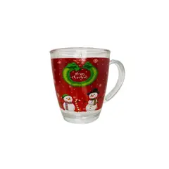 ICHIMATSU - Jarro 11 Oz Vidrio Cilindrico Nav C/Est.Hombre Nieve-Pareja M22-19  x6und.