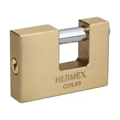HERMEX - Candado 65mm Tipo Jumbo Antipalanca Laton Solido 43356 Hermex