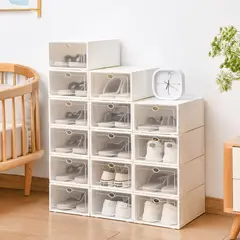 GENERICO - Set x 10 Cajas Organizador De Zapatos De PP - Blanco