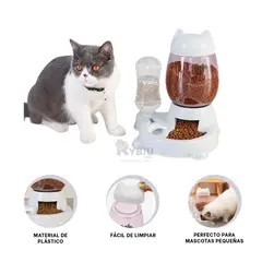 GENERICO - Plato Resistente Bebedero en Color Blanco Y+Stickers