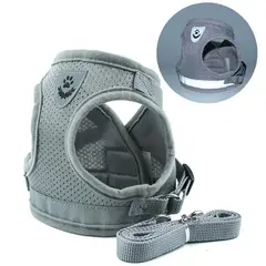 GENERICO - Pechera con correa para perros y gatos talla XS Negro