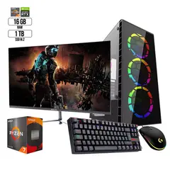GENERICO - Pc Gamer Ryzen 7 5th, Monitor 27 165hz, Video Rtx3060 12gb, Ram 16Gb, Ssd 1Tb
