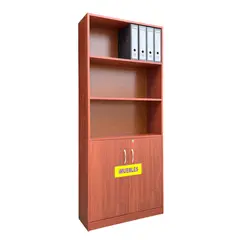 TEMEL - Estante Librero 80 cm Puertas Altas Cedro Altura 191 cm - TEMEL