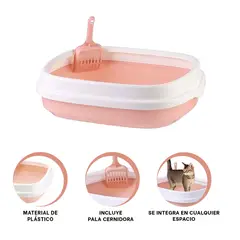 RYBIU IMPORT - Caja Ligera e Higienico 40x33x11 Rosado Y+Regalo Stickers