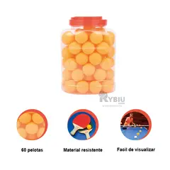 GENERICO - Pelotas de Ping Pong Anaranjadas Y+Regalo Ligas para Peinar
