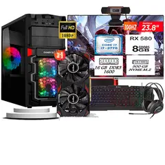 GAMBYTE - Computadora Pc Intel Core i7 3770 Monitor 24 fhd' RAM 16 GB SSD 500 Tvideo 08