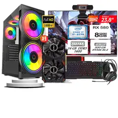 CYBERCOOL - Computadora Pc Intel Core i7 3770 Monitor 24 fhd' RAM 16 GB SSD 500 Tvideo 08