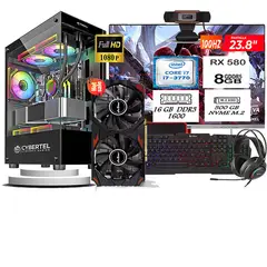 CYBERCOOL - Computadora Pc Intel Core i7 3770  Monitor 24 fhd' RAM 16 GB SSD 500 Tvideo 08