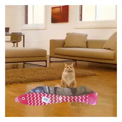RYBIU IMPORT - Rascador de Carton para Gatos con Forma de Pez Marron