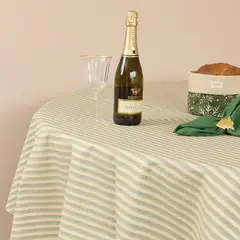 CASIOPIA - Mantel antimanchas redondo 810 sillas LUREX VERDE