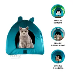 GENERICO - Iglu para Dormir L Verde Agua Y+Regalo Ligas para Peinar
