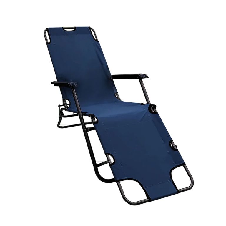 Silla Terraza Playera Piscina Reclinable Plegable Azul