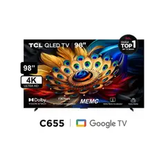 TCL - Televisor Smart TV 98 QLED 4K ULTRA HD 98C655