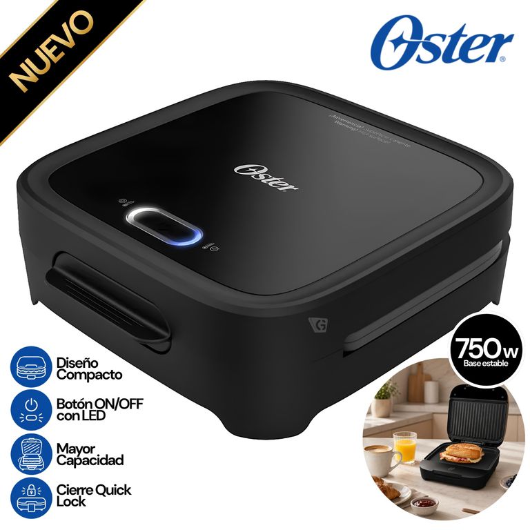 Sandwichera Compacta con Platos Hondos Negro CKSTSM400 Oster