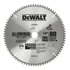 DEWALT - DISCO CARBURADO DENTADO CORTE ALUMINIO 12p X 80D DWA03230 -