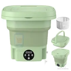 GENERICO - Mini Lavadora de Ropa Portátil Plegable - VERDE