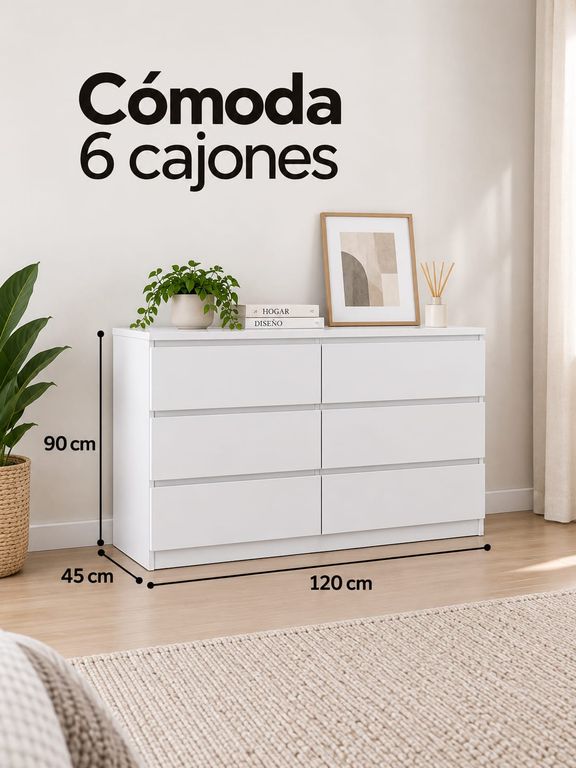 COMODA DE MELAMINE MODERNA BLANCA-