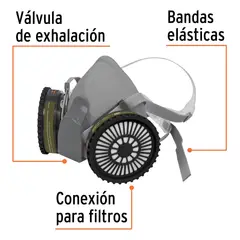 Truper - Respirador Profesional con 2 cartuchos Multigas TRUPER 13730