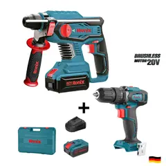 RONIX - Rotomartillo Brushless 8910K 20V 4.Ah + Taladro Brushless 8900 20V