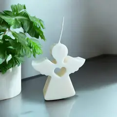 GENERICO - VELA ANGEL CON CORAZON PERFUMADA DE CERA DE SOJA