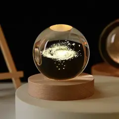 GENERICO - Mini Lámpara Cristal 3D De Luz Cálida Modelo Galaxia