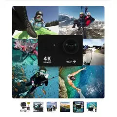 GENERICO - Cámara Video Deportiva 4K Ultra HD Wifi acuática