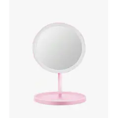 GENERICO - Espejo tocador Led Circular Rosado