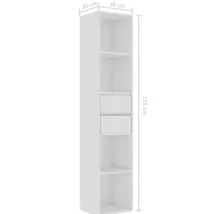 TU MESITA - Estante Alto Elfo color Blanco 2 cajones