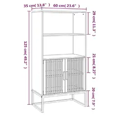 TU MESITA - Librero Moderno TU MESITA Fargot corlor Haya 2 puertas