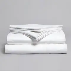 GENERICO - SÁBANAS 400 HILOS PERUPIMA 100% ALGODÓN BLANCO 1PLZ
