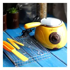 RYBIU IMPORT - Olla Chocolatera con Accesorios de Color Amarillo.