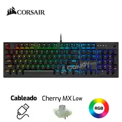 CORSAIR - Teclado Mecánico Gamer K60 RGB PRO LOW PROFILE CHERRY MX Low