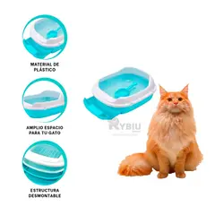 GENERICO - Bandeja Duradera para Gatos Celeste Y+Regalo Agendita