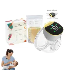 GENERICO - Pack Lactancia Premium Extractor Manos Libres + Bolsas Recolectoras