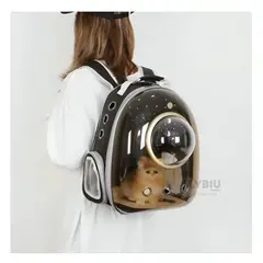 RYBIU IMPORT - Mochila Burbuja Transportadora de Gato en Color Negro