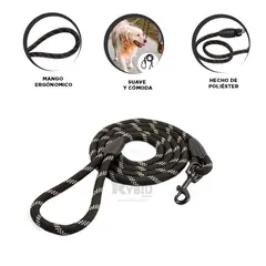 GENERICO - Cuerda Suave para Can Delgada 12m en Negro Y+Gift Stickers