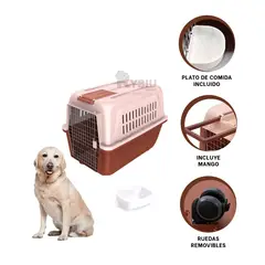 GENERICO - Portador para Viaje de Dog L80 Marron Y+Banderitas Adhesivas