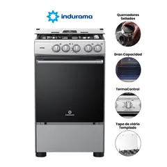 INDURAMA - COCINA FONTANA A GAS DE 4 HORNILLAS - GRIS.