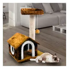 GENERICO - Gym para Arañar y Trepar para Gato Mostaza Y+Stickers