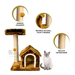 GENERICO - Casa para Felinos con Doble Altura Mostaza Y+Agendita