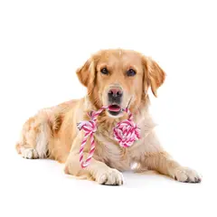 GENERICO - Soga de Morder para Perros Lavable Rosado Y+Papel de Regalo