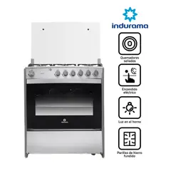 INDURAMA - COCINA A GAS 6 QUEMADORES CATALUÑA CROMA.